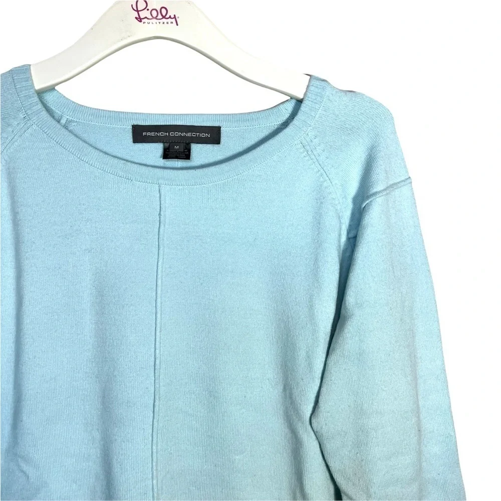 French Connection Della Vhari Crewneck Pull On Sweater Light Blue Size Medium